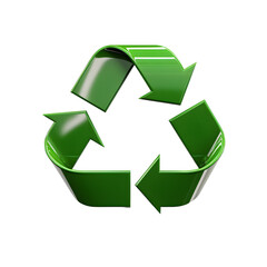 Obraz premium The iconic green recycling symbol, a visual promise for environmental responsibility isolated on transparent background