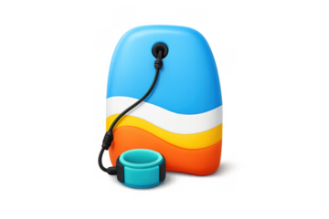 Vibrant boogie board icon with colorful design for summer beach fun