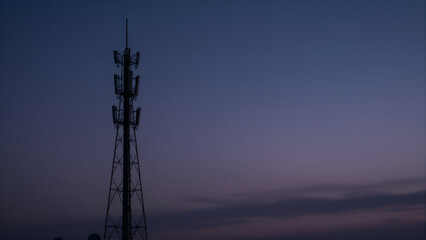 Telecommunications Tower at Twilight