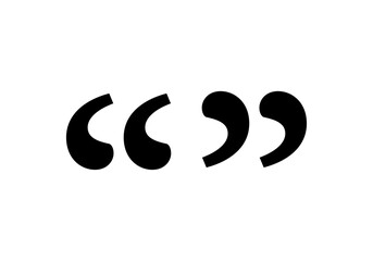 Doble signo de comillas negras de apertura y cierre para resaltar frases célebres o testimonios en diseño gráfico © Gabrieuskal