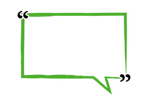 Burbuja de di&aacute;logo verde con comillas para resaltar citas y testimonios 
