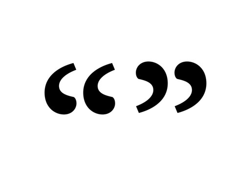 Doble signo de comillas negras de apertura y cierre para resaltar frases c&eacute;lebres o testimonios en dise&ntilde;o gr&aacute;fico