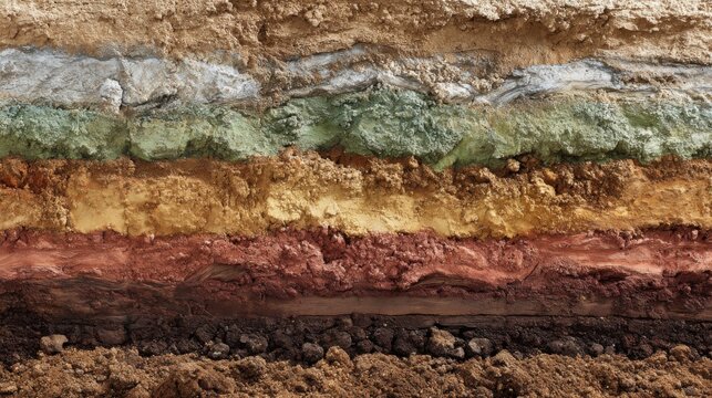 Earth layers soil cross section geology abstract