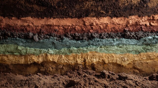 Natural geological layers showing earth strata