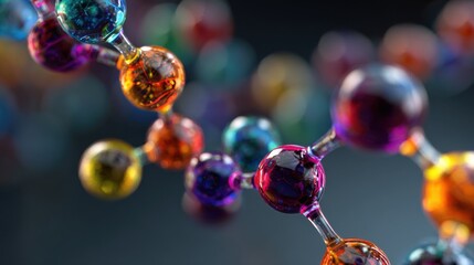 Abstract colorful molecular structure science background