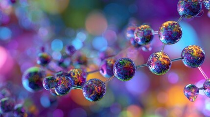 Abstract colorful molecule science research background