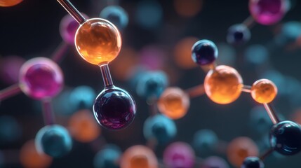 Abstract molecular structure glowing science