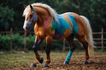 Colorful Painted Horse in a Natural Setting
