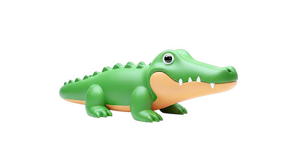 Fototapeta premium Cute Green Cartoon Alligator 3D Render