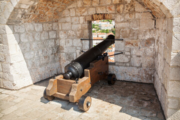 Cannon in the old city of Dubrovnik, Croatia
