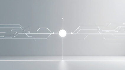 Futuristic circuit board design with glowing white connections