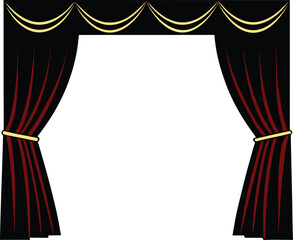 Luxurious Red and Gold Stage Curtains Opening for a Grand Performance