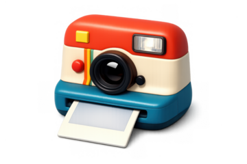 Retro instant camera illustration for vintage photography design