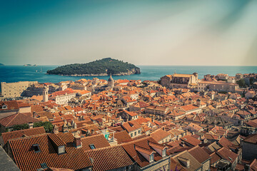 Dubrovnik old town panoramic view, Dalmatia, Croatia