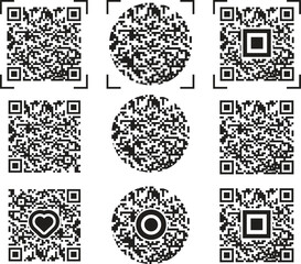 QR code and barcode symbolizing digital technology, data scanning, cashless payment, and product tracking in modern business.