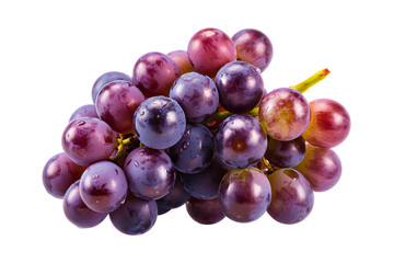 Fototapeta premium A vibrant cluster of red and purple grapes with detailed textures on transparent background
