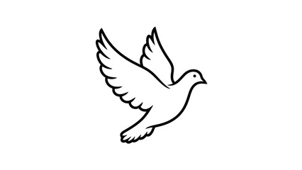 Fototapeta premium Simple black and white dove illustration