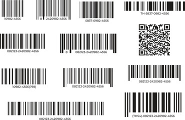QR code and barcode symbolizing digital technology, data scanning, cashless payment, and product tracking in modern business.