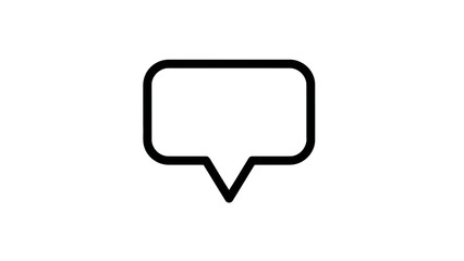 Fototapeta premium Simple black speech bubble icon on white background