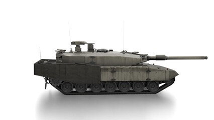 Fototapeta premium army iron tank on white background