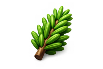 Simple rosemary icon for herbal design and culinary art decor