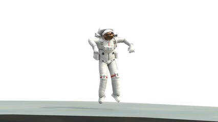 astronaut jump on saturn planet gravity © Masihullah