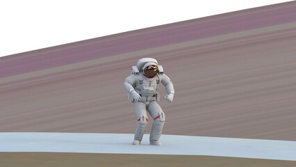 astronaut jump on saturn planet gravity © Masihullah