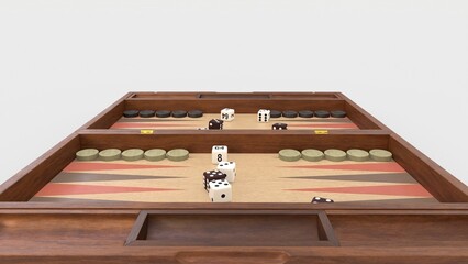 backgammon board with dice