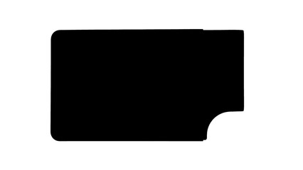 Black rectangle with curved edge