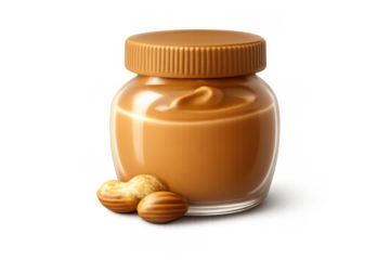 Nut butter icon with cashew and hazelnut for packaging design and branding