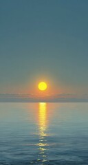 Obraz premium Calm sunset over a tranquil ocean