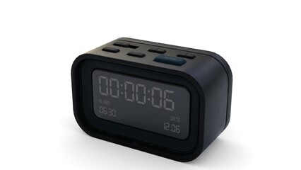 black digital alarm clock