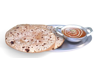 bread and spice paneer in tray