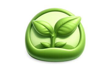 Eco-friendly plant based icon for nature and organic designs