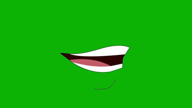 Lip Sync Animation &ndash; Green Screen. Mouth movement synced with speech for character animation.