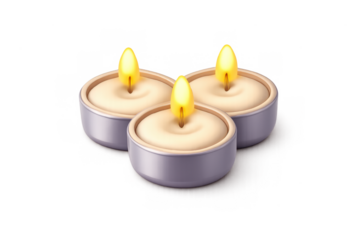 Cartoon tea light candles illustration - cozy home decor and relaxation theme