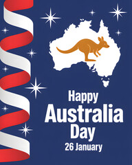 Happy australia day greeting card 26 january