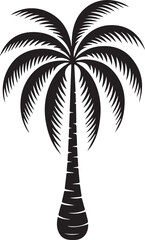 A striking silhouette of a betel nut tree against a grayscale background