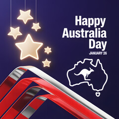 Happy australia day celebration card