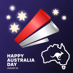 Australia day celebration with megaphone