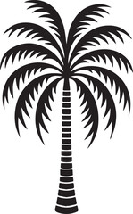 A striking silhouette of a betel nut tree against a blank background