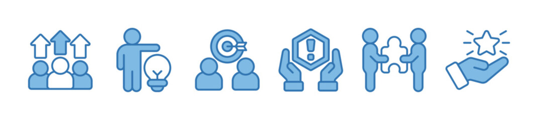 team building. Banner with keywords and icons
