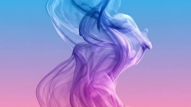 Abstract Colorful Smoke Flow Forming Human Head Profile