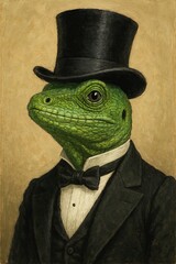 lizard with a top hat