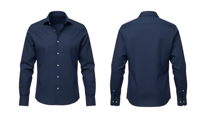 Long sleeve shirt mockup with front and back views in one image. Ideal for complete apparel presentation and branding needs.