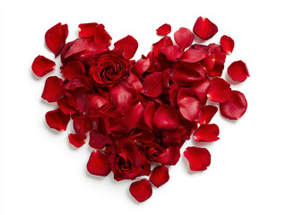 Close-up of a red rose heart, vibrant petals layered in a dense texture, Valentines Day setting implied, even lighting, simple emotive style, direct perspective inviting close observat - AI-Generated