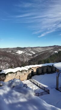 Winter view of Sokolski Monaster, Bulgaria