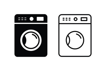 Washing machine icon. Washer vector icon. Washer flat and line sign design. Wash machine symbol pictogram
