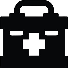 Obraz premium first aid kit silhouette vector illustration on transparent background