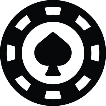 poker chip silhouette vector illustration on transparent background